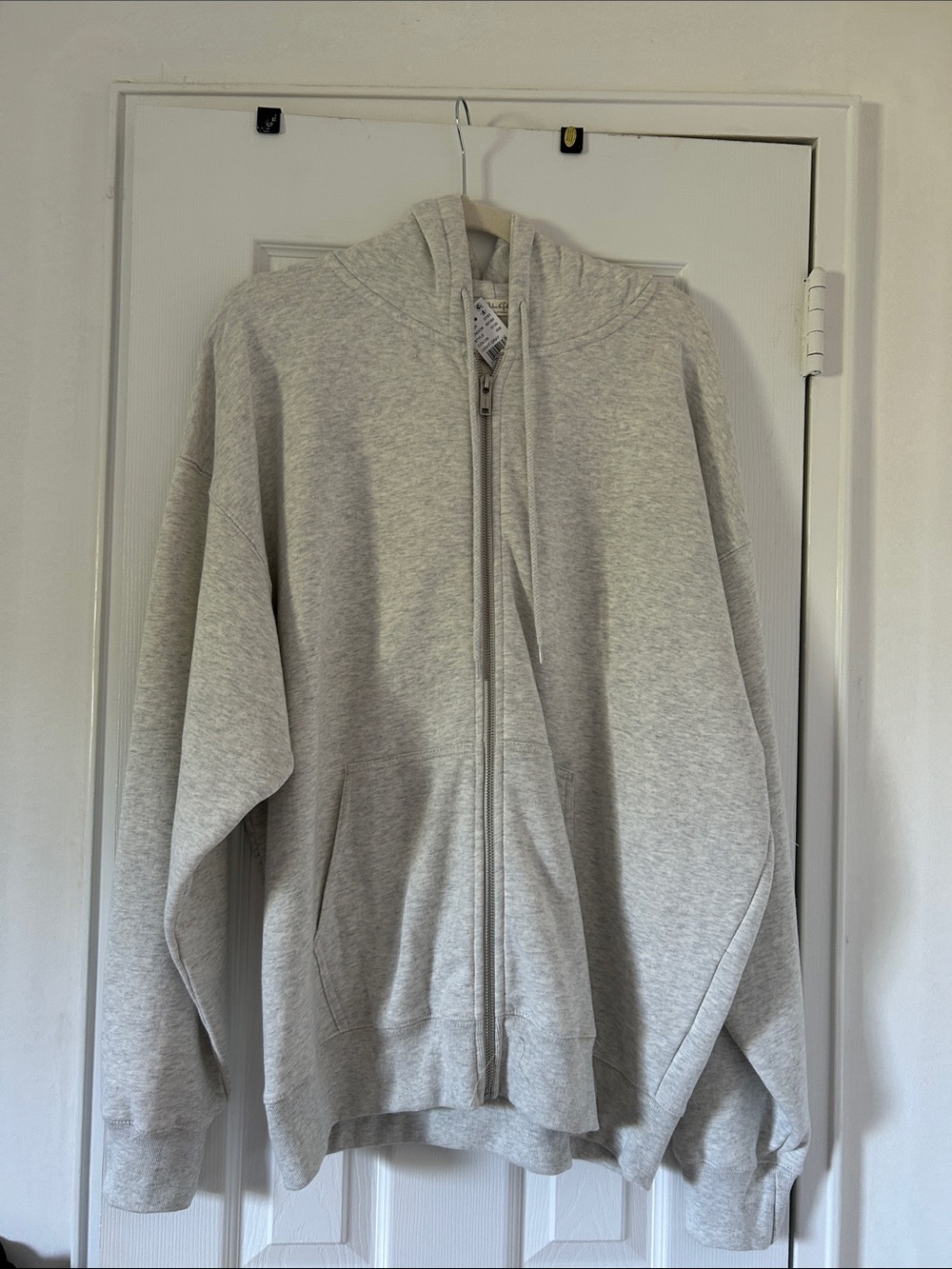 Brandy Melville John Galt Light Gray Zip-Up Hoodie One Size